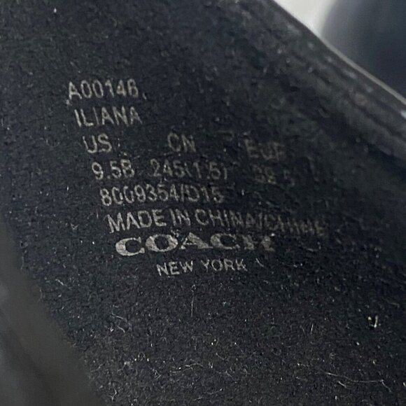 Coach Iliana Black Leather Ankle Strap Heels Size 9.5 - Picture 5 of 7